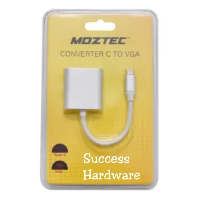 MOZTEC CONVERTER C TO VGA KABEL KONVERTER USB C TO VGA - PUTIH