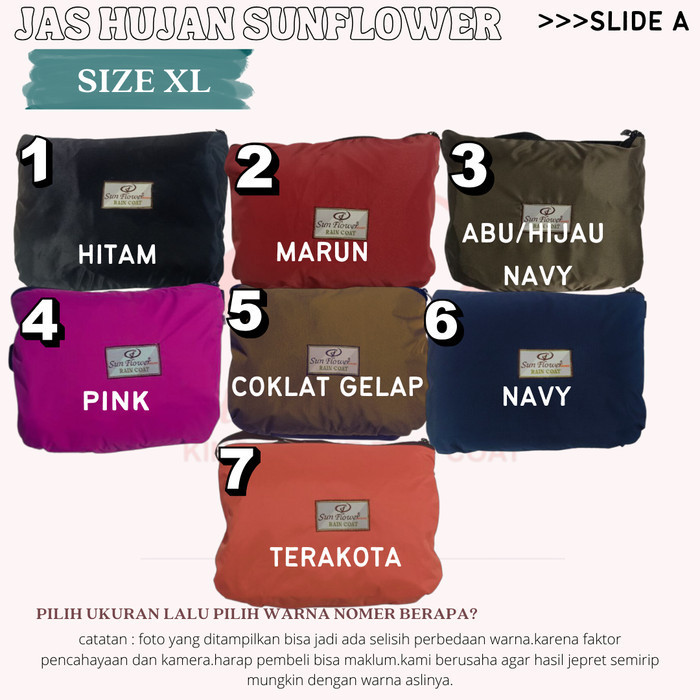 Jas Hujan Original Sun Flower Size Xl