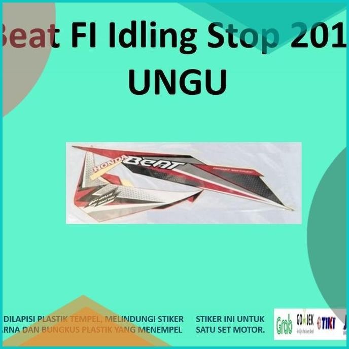 Beat FI Idling Stop 2018 Ungu Yamaha Stiker Striping Stripping Sticker