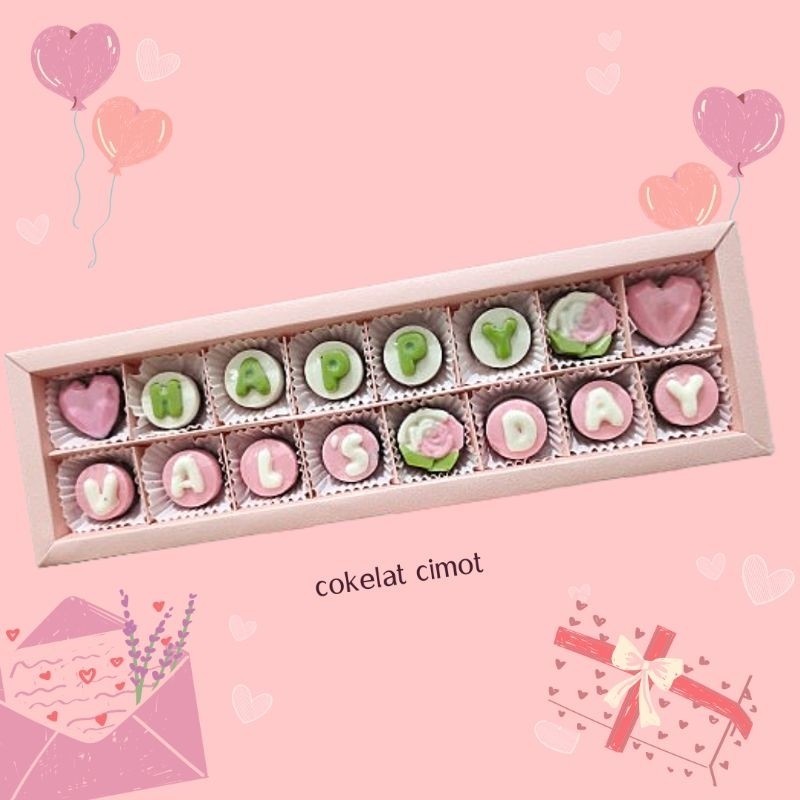 

H68 COKELAT VALENTINE/KADO VALENTINE/KADO HARI KASIH SAYANG BISA CUSTOM WARNA DAN TULISAN JO1