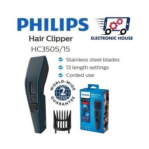 Alat Potong Rambut Hair Clipper Philips Cukur Hc3505/15 Original