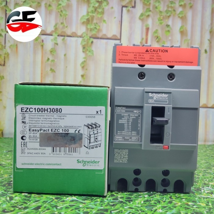 MCCB EZC / BREAKER EASYPACT SCHNEIDER EZC100H 3P 80A EZC100H3080