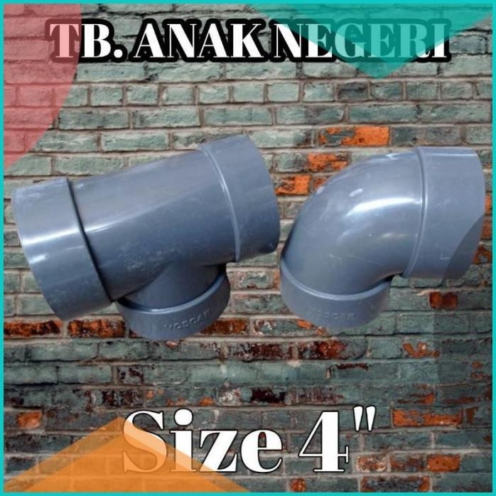 Keni pipa pvc T tee pipa air pvc 4 inch tebal 16novz3 parts