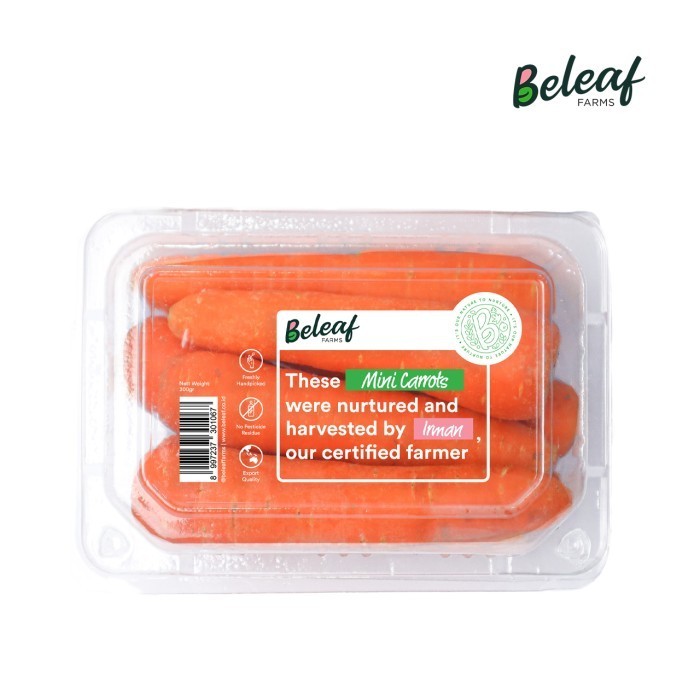 

Beleaf Farms Mini Brastagi Carrot 300g Wortel Mini