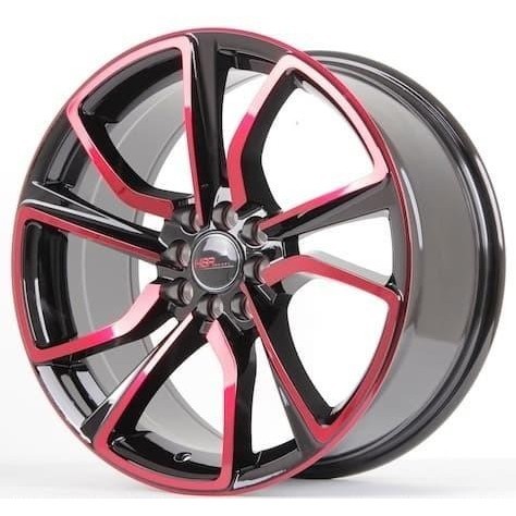 VELG MOBIL RACING RING 18 HSR MISATO LUBANG BAUT 4 ET40 HITAM MERAH
