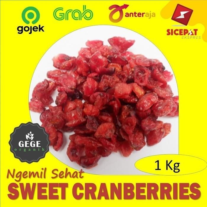 

TERBAIK! DRIED SWEETENED CRANBERRIES PREMIUM BUAH KRANBERI KERING 1KG