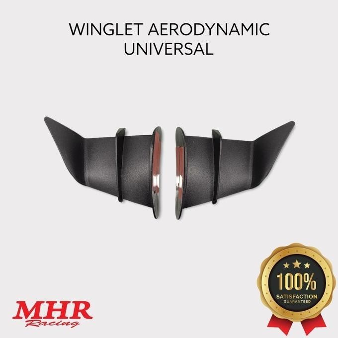 Update! Winglet Universal Samping CBR R25 R15 Ninja MHR Model Ducati MotoGP - Hitam ,.