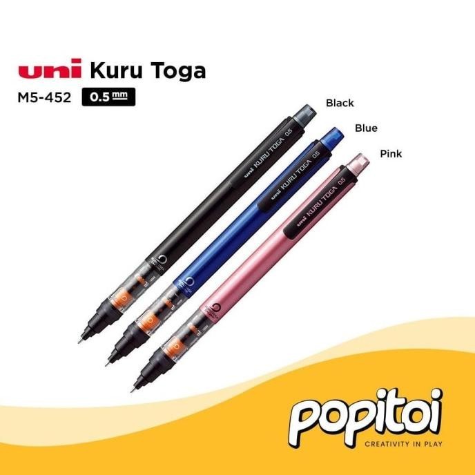 

Big Sale - UNI KURU TOGA M5-452 1P Mechanical Pencil 0.5 mm Pensil Mekanik - Pink