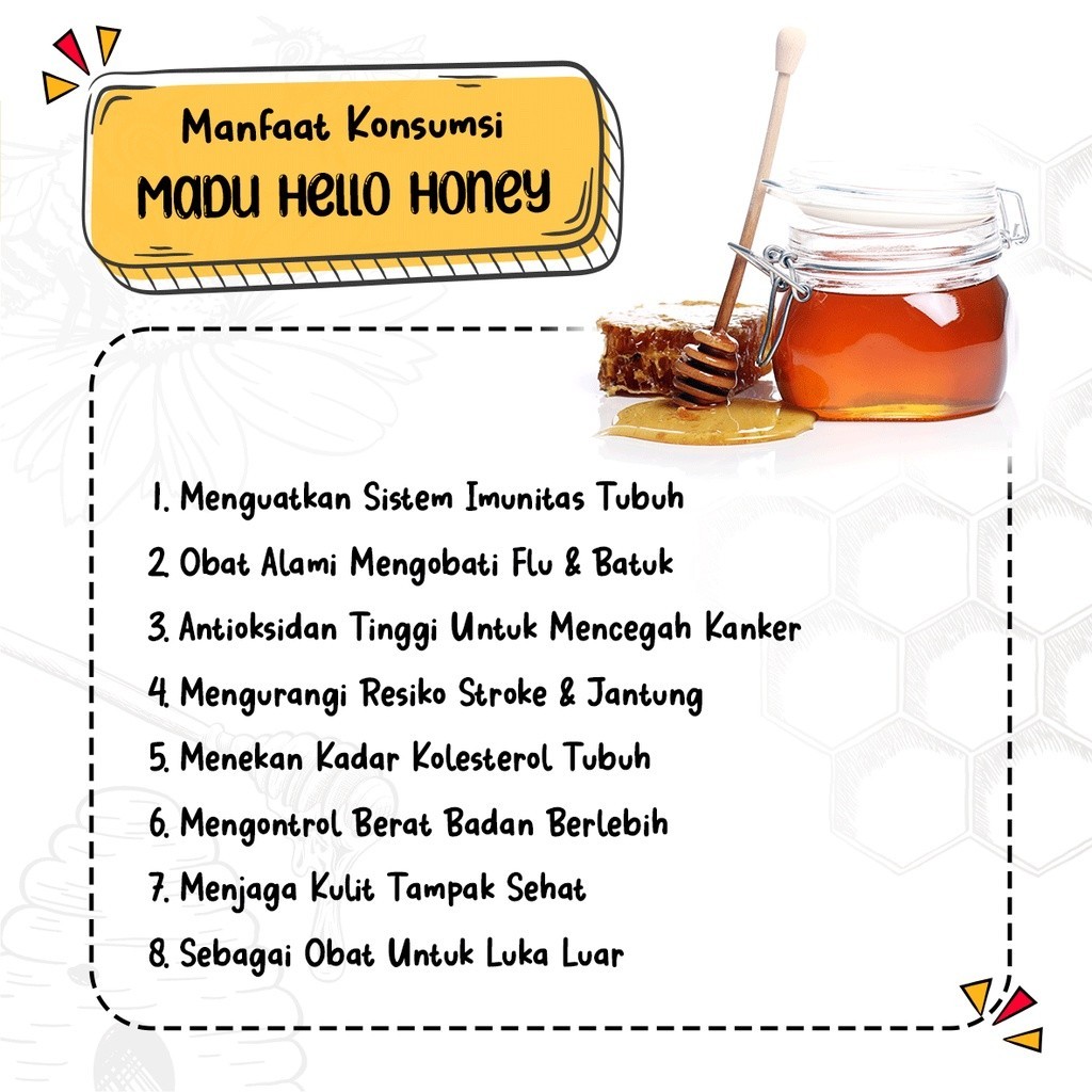 

HELLO HONEY - MADU ASLI MURNI 1 KG - NATURAL RAW HONEY