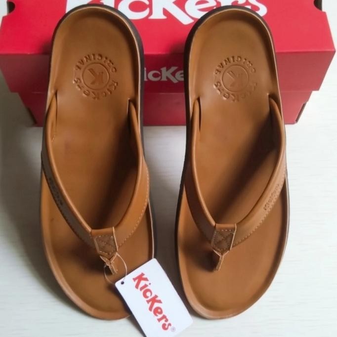 Sandal Kickers Pria - Sandal Jepit Kickers Kulit - Sandal Pria Kickers