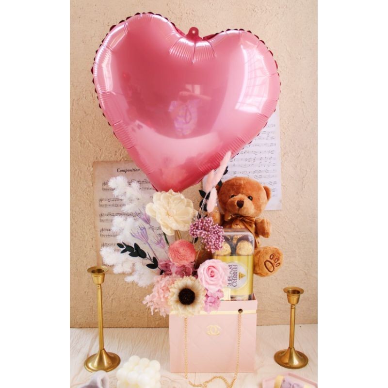 

Bomb of Love Flower Bloom Box in Pink / Boneka Coklat Bunga Valentine / Hadiah Valentine / Valentine's Gift / Kado Valentine / Hadiah Cewek / Bunga Valentine / Mawar Valentine / Ferrero Rocher