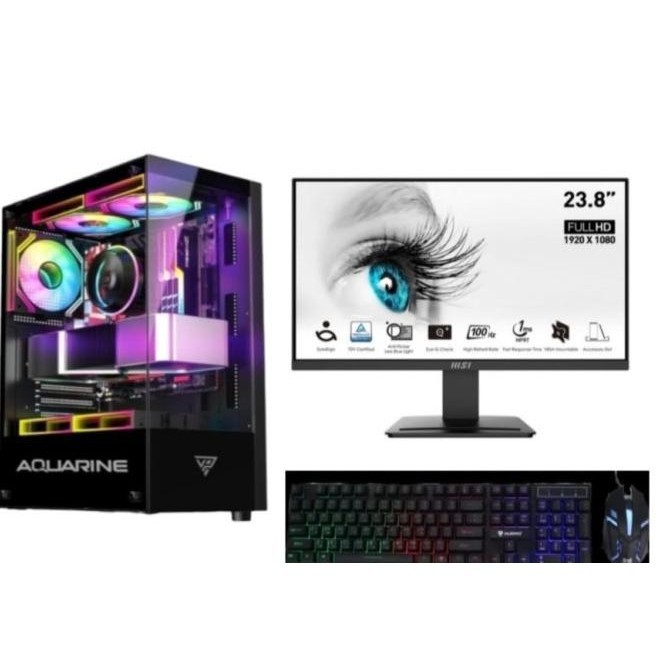 Pc Gaming Amd Ryzen 5 5600G Full Set Monitor Led 24 Inch Siap Pakai