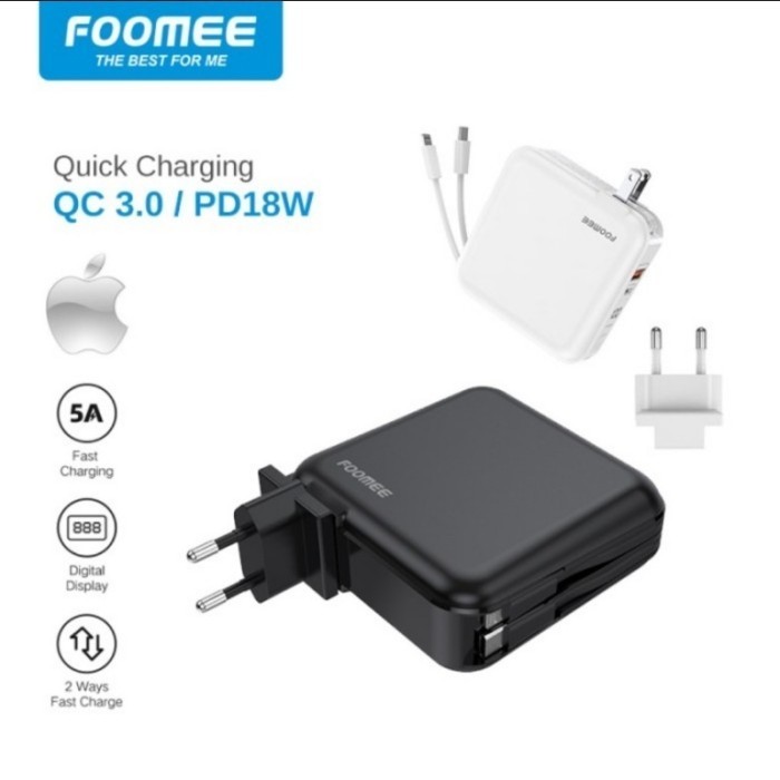 Powerbank 15000Mah Qc3.0+Pd18W Foomee Rf15 Digital Display Power Bank