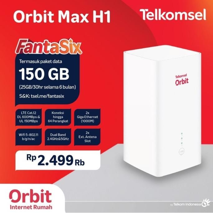 BARANG TERLARIS Telkomsel Orbit MAX H1 4G Router Modem B628-350