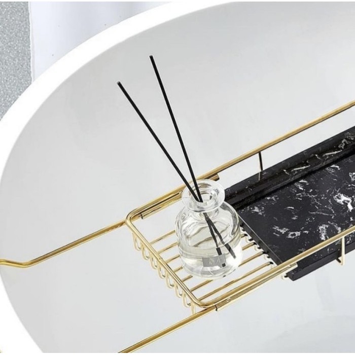 Tatakan Bathtub Tray Nampan Kamar Mandi Gold Marble Stainless