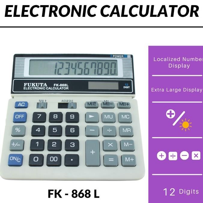 

Trend - Calculator / Kalkulator 12 Digits Check Correct Layar Besar 2 Power - FK-837B .,