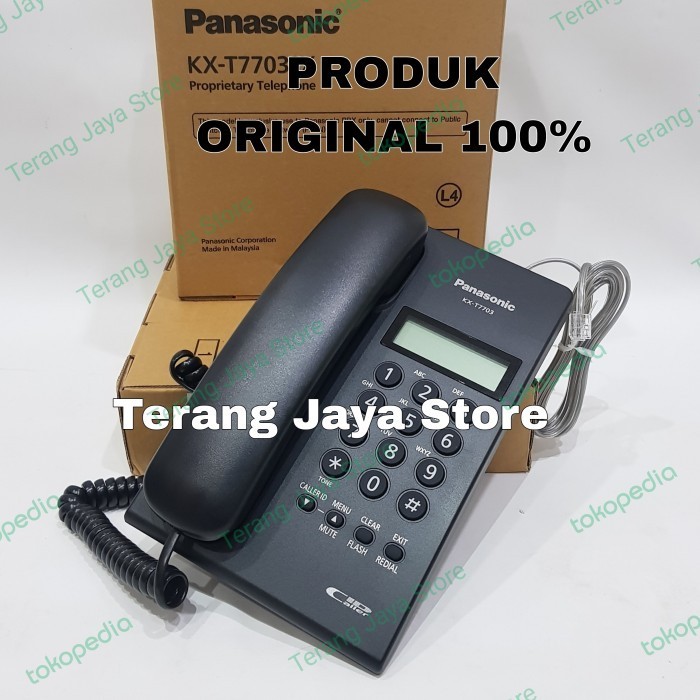 Telepon Kabel Kx-T7703 (Hitam) Pesawat Telepon Rumah T7703