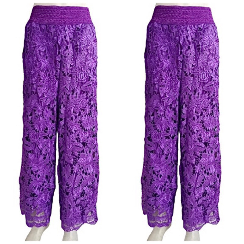 [ONLINE EXCLUSIVE] KULOT CELANA PANJANG WANITA FULL BROKAT KILAP 719 AURUM