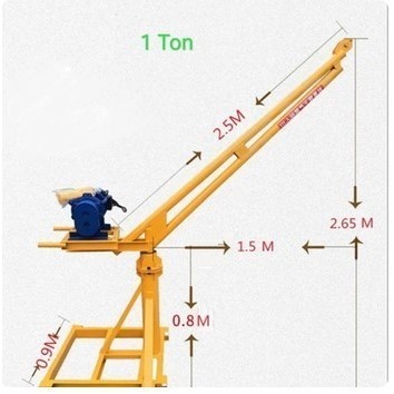 Crane Mini Winch Hoist Katrol Mesin Pengangkat Derek 1 Ton