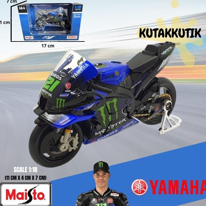 Mainan Motor Moto GP Balap Diecast Maisto Yamaha YZR-M1 No 21 GP 2021