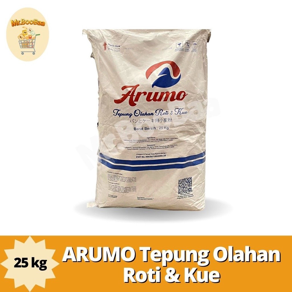 

ARUMO Tepung Olahan Roti & Kue 25kg - Susu Bubuk - Tepung Prex - lk Repl