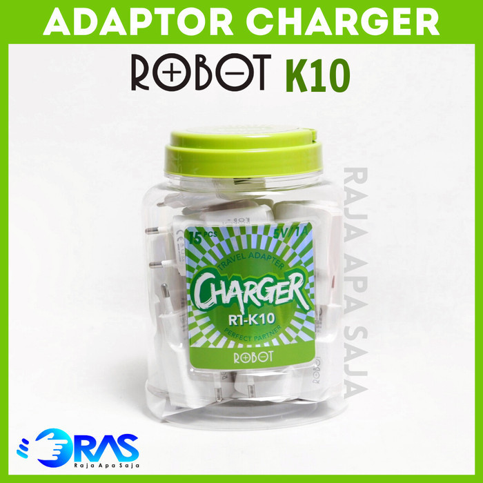 Kepala Charger Robot Isi 15 Pcs Toples Adaptor Adapter Batok Cas Casan