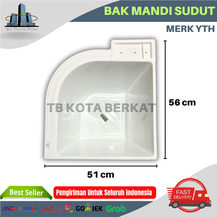 Bak Kamar Mandi Sudut/ Bak Kamar Mandi Fiber Merk R.A.J