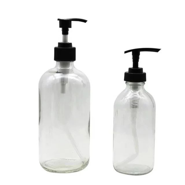 Botol Pump Kaca Amber 250ml/500ml/1000ml, Botol Pump Lotion kaca amber tebal