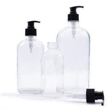 Botol Kaca Bening/Kaca Amber 1000ml Pump