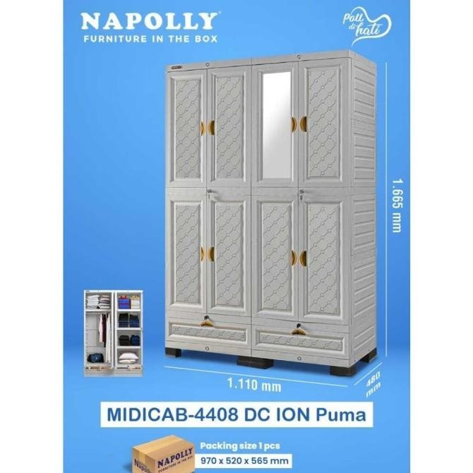 Lemari Pakaian Plastik Napolly 4 Pintu Midicab 4408 Dc Ion Bogor Xanexa