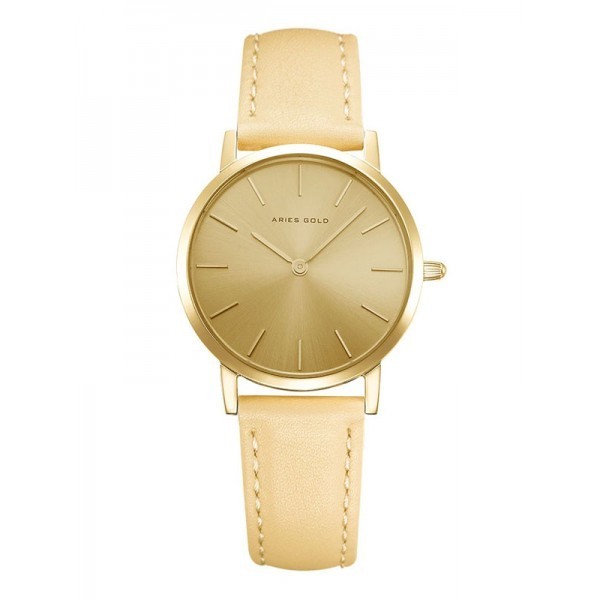 Jam Wanita Aries Gold  Original Formal Gold Leather L-1023-G-G