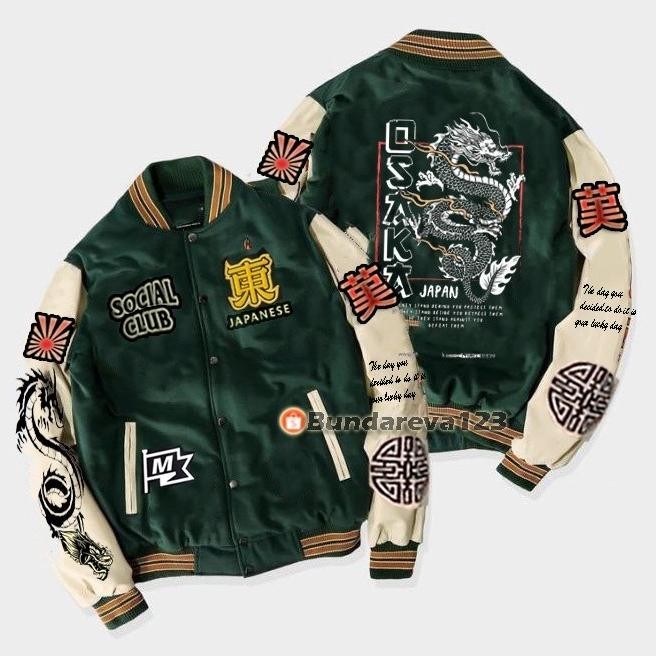 Varsity Jacket Baseball Pria / Jaket Baseball Varsity Kamikaze Anime Xavionxa
