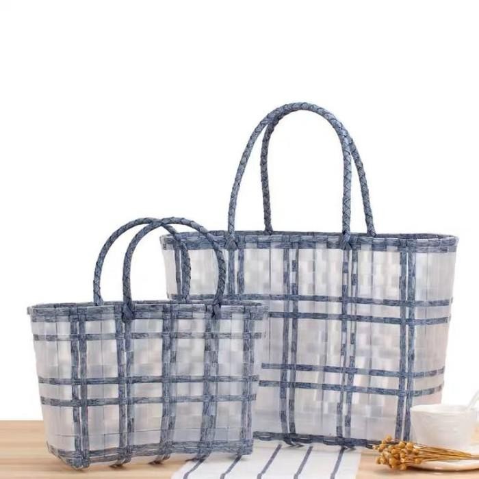 

Tas Keranjang Anyaman Plastik Premium Hampers Goodie Bag Natal Lebaran 073