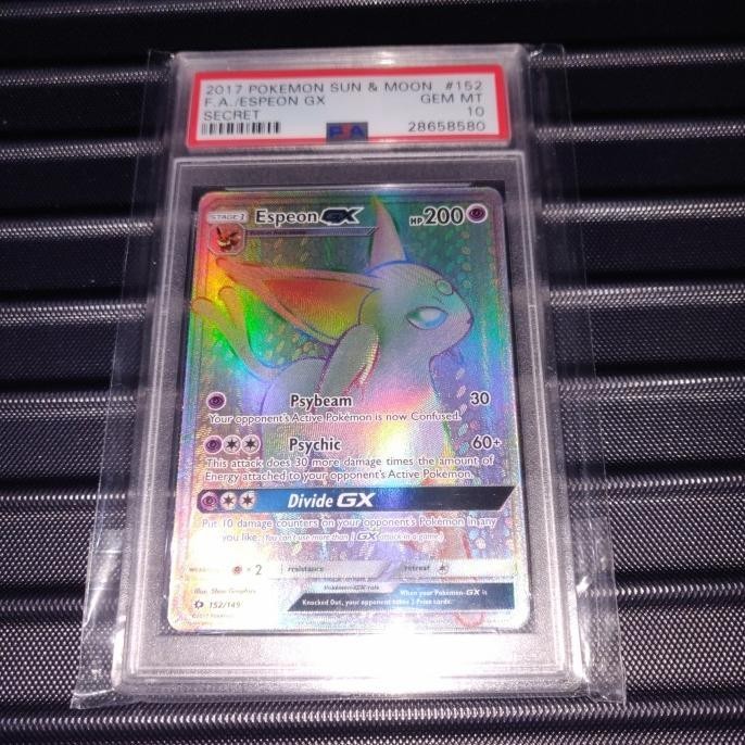 Kartu Graded Pokemon TCG EN SM Sun Moon Espeon GX FA HR PSA 10