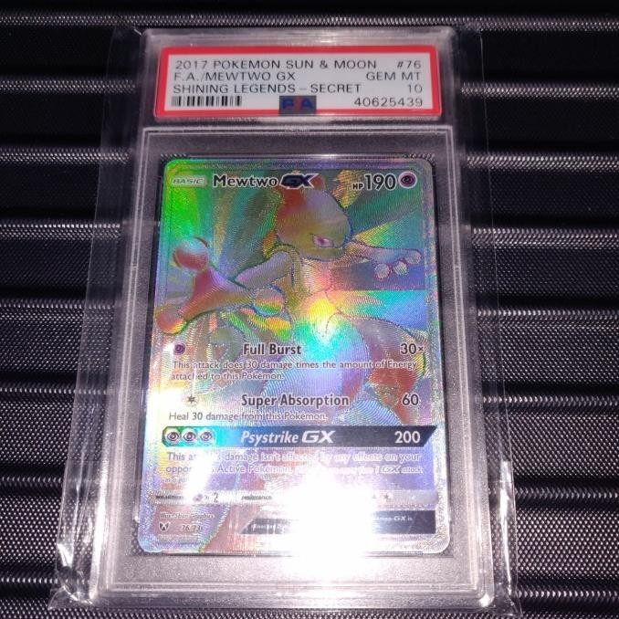 Kartu Graded Pokemon TCG EN SM Shining Legends Mewtwo GX FA HR PSA 10