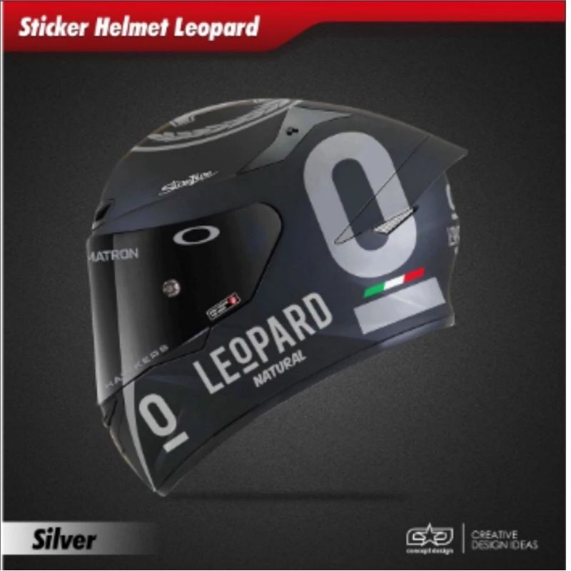 STIKER HELM LEOPARD 1SET