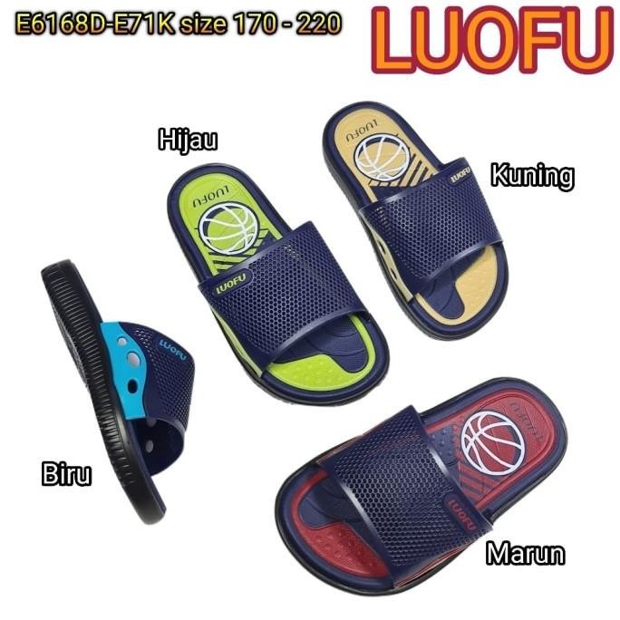 New E6168D-E71K Jelly Sandal Anak Selop Sendal Cowok Laki Laki Luofu Pengiriman Cepat