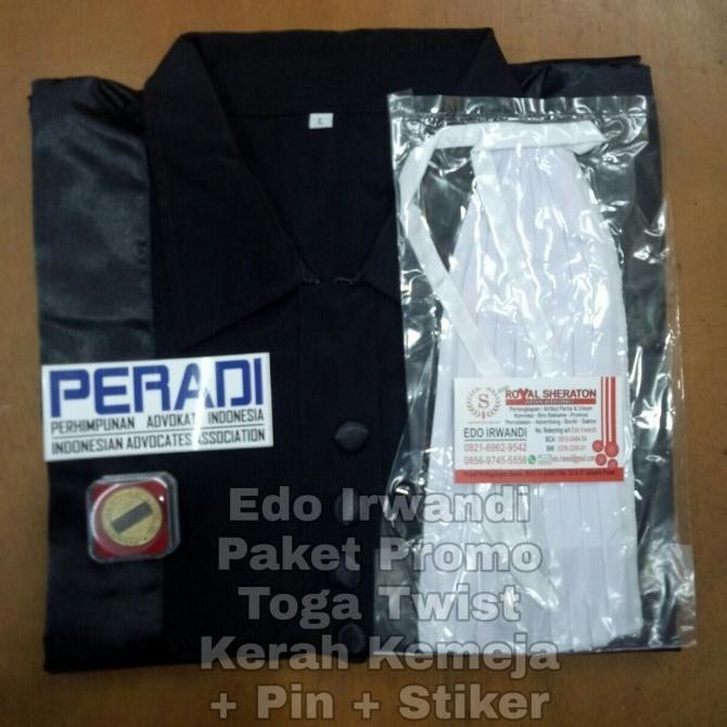 Toga Advokat Pengacara Jaksa Twist Gratis Stiker Pin PERADI