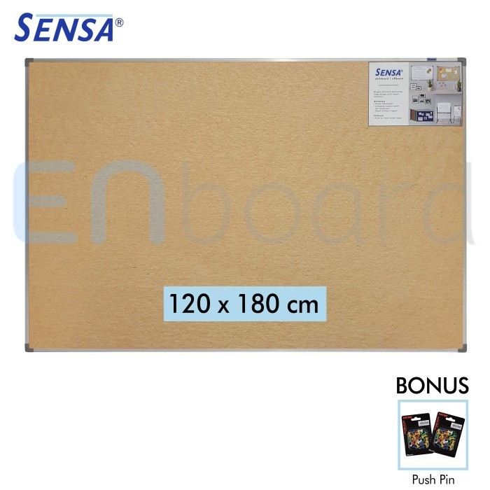 

Softboard Cork Pin Board / Papan Mading Gantung Sensa 120 X 180 Cm