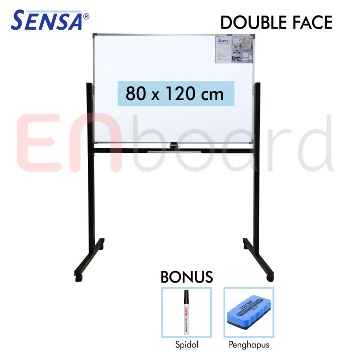 

Papan Tulis Whiteboard Standing Double Face Sensa 80 X 120 Cm