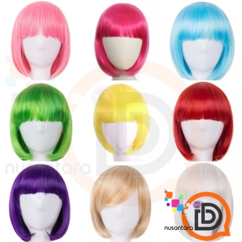 Rambut Wig Bob / Wig Rambut Dek / Wig Rambut Lurus / Rambut