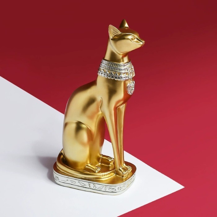 Patung Kucing Sphynx Emas Pajangan Dekorasi Kucing Sphynx Home Decor
