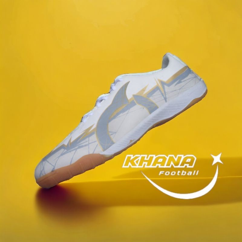 Ortuseigh sepatu futsal Ortus Catalyst Raiden cyan FG in white gold