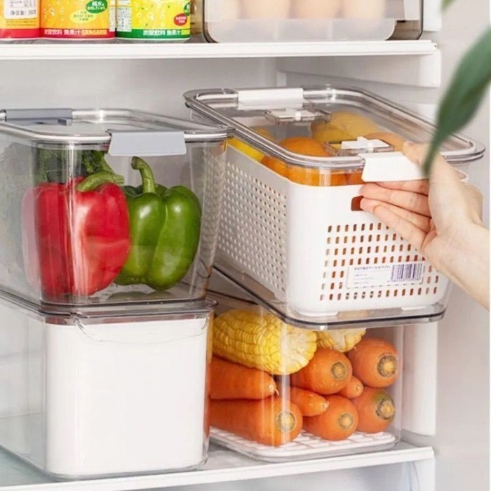 

Kotak Penyimpanan Kulkas Buah Sayur / Kotak Wadah Cuci Buah Sayur