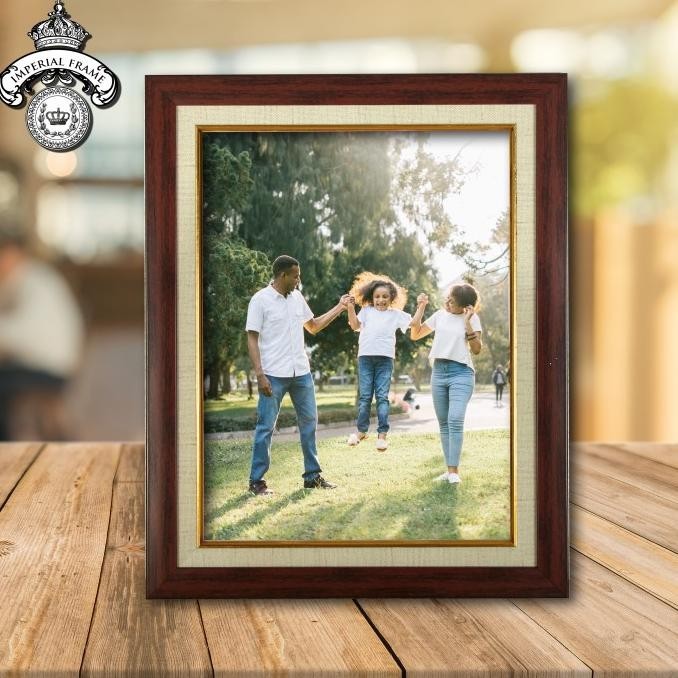 Bingkai Frame Figura Foto Linen 17R ( 30x40cm ) hitam / coklat / putih - chawee8