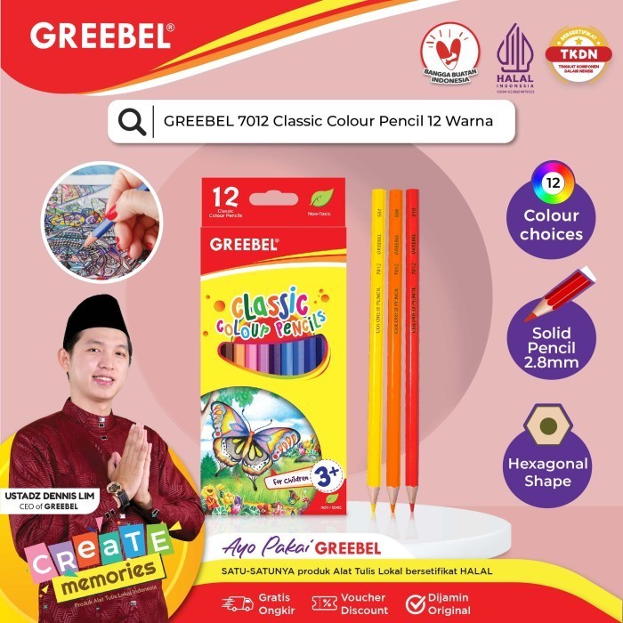 

Hot Sale Greebel Pensil Warna 7012 Classic Color Isi 12 Colouring Color Pencil Hot Sale