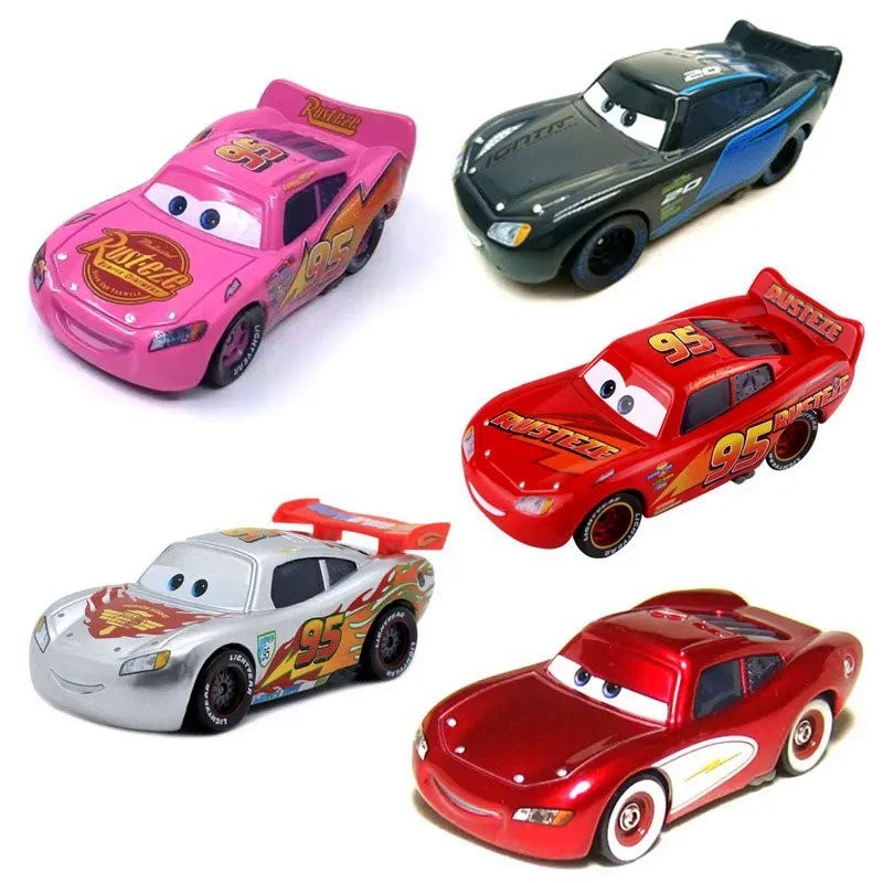 ☀Mobil Disney Pixar Lightning McQueen Powder Edisi Cinta McQueen Hitam Sto Jackson Diecast Cars Hadi