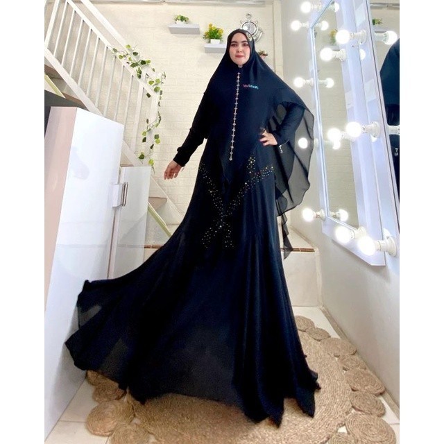 Asma By Yodizein Syar'I ? Gamis Set S Putih Hitam