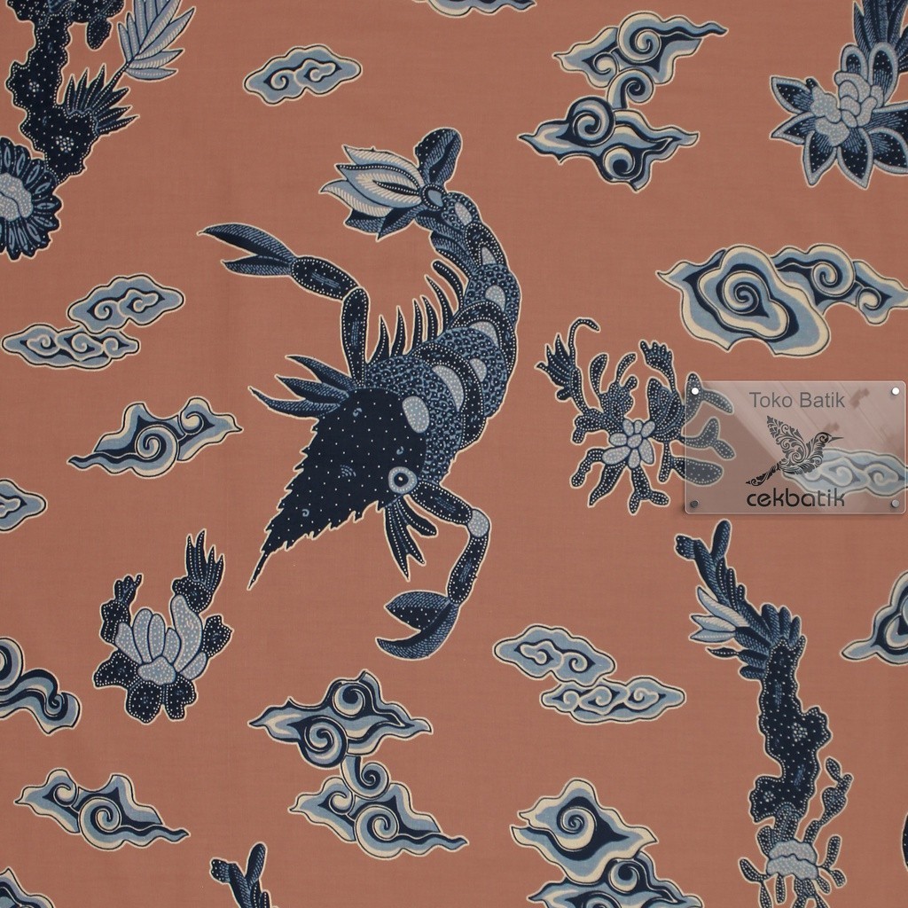 kain batik - Kualitas Ekspor Motif Batik Udang Mendung Elegan  (Nude)