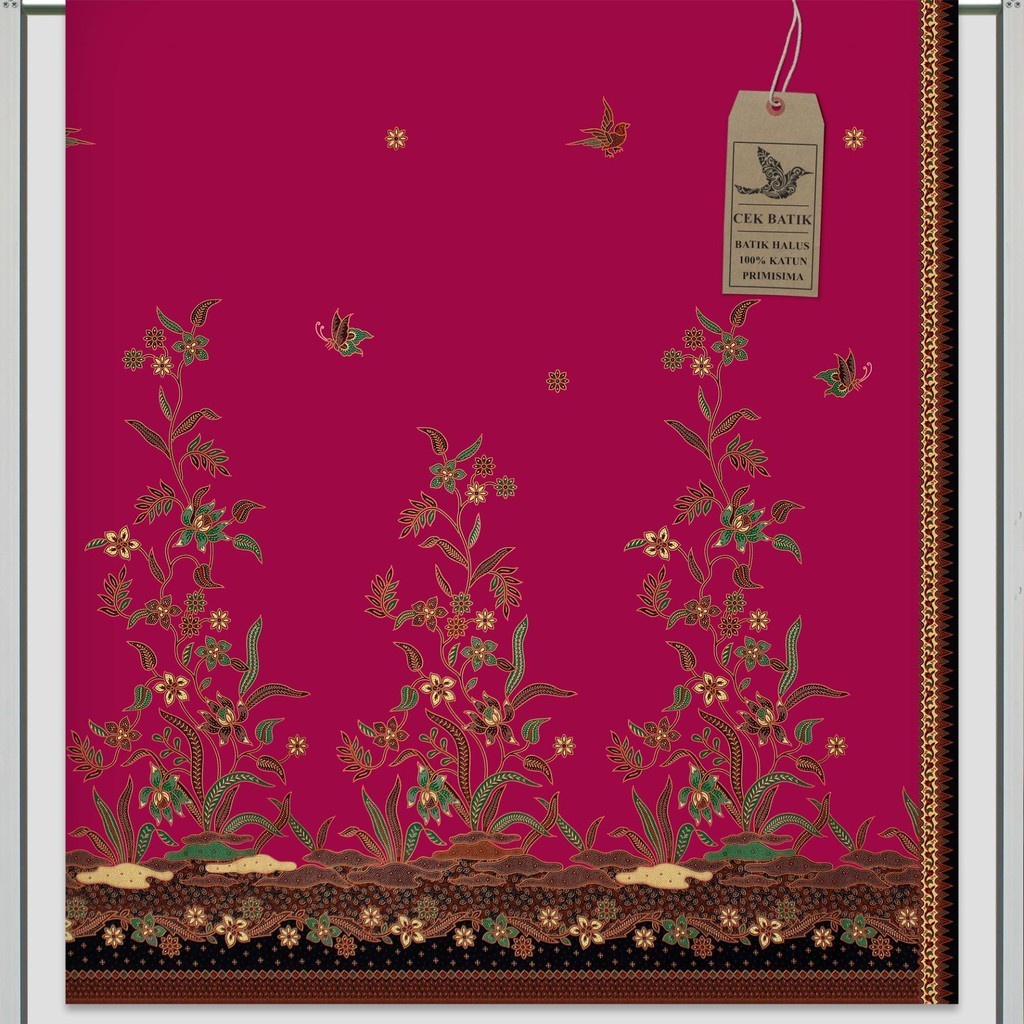 Kain Batik Motif Nuansa Bunga Pink Fanta